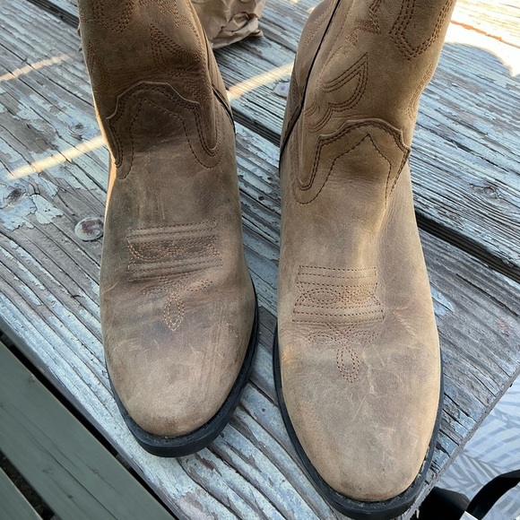 Cody James Hensley Boys Western Boots Round Toe Tan Cowboy Boots Size 5 - Picture 4 of 6